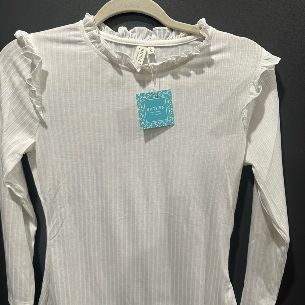 Hayden Ivory Ruffle Sleeve Blouse